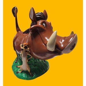 Disney Timon & Pumbaa Plastic Piggy Bank Lion King Collectible